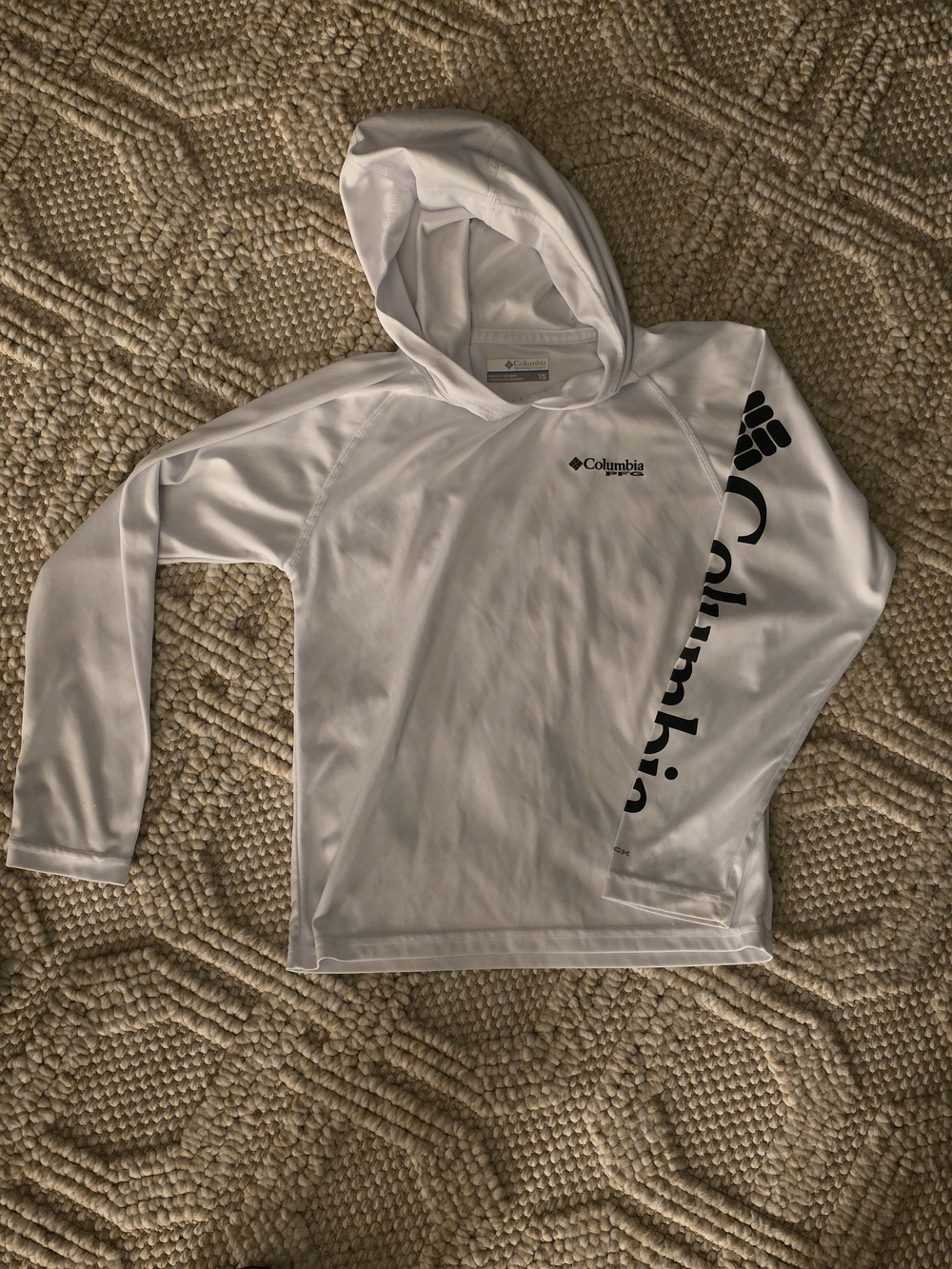 Columbia Kids' White UPF Hoodie Swim Shirt